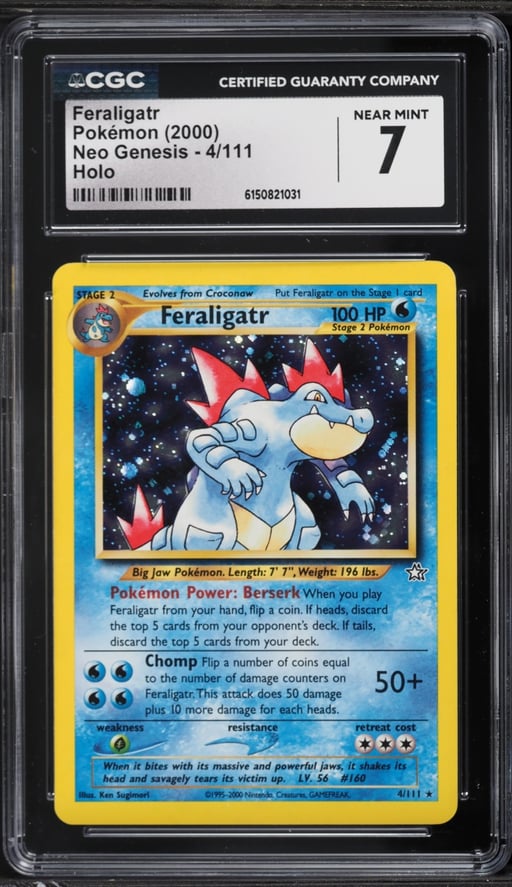 2000 Pokemon Neo Genesis Holo Feraligatr #4 CGC 7 NRMT