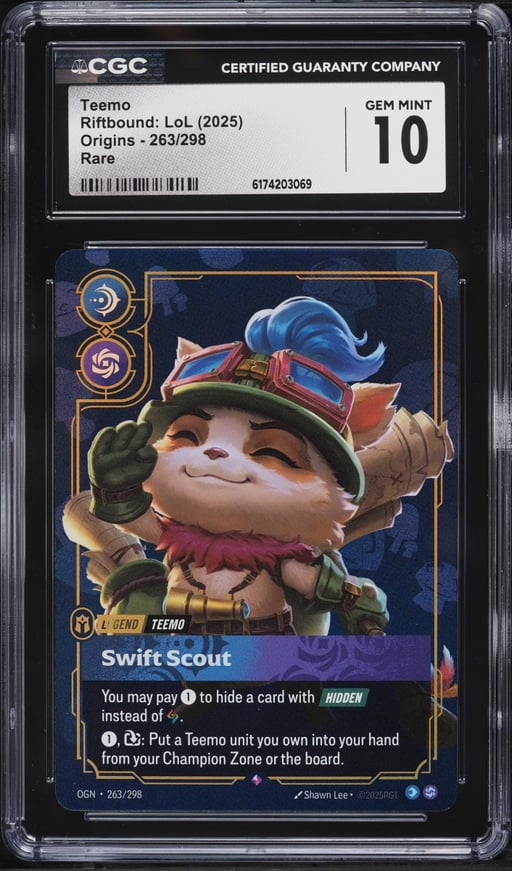 2025 Riftbound League Of Legends LOL Origins Teemo #263 CGC 10 GEM MINT