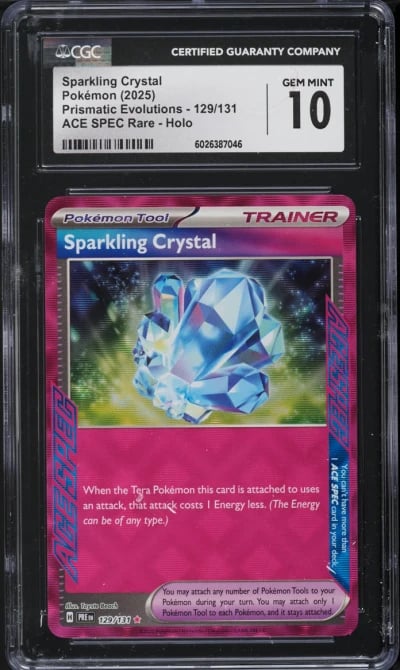2025 Pokemon SV Prismatic Evolutions Ace Spec Sparkling Crystal #129 CGC 10 GEM