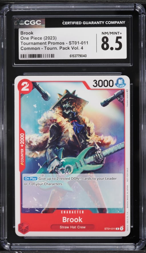 2023 One Piece Promo Tournament Pack Volume 4 Brook #ST01-011 CGC 8.5 NM-MT+