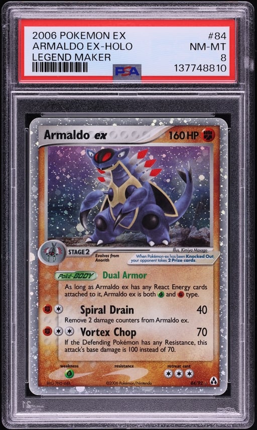2006 Pokemon EX Legend Maker Holo Armaldo ex #84 PSA 8 NM-MT
