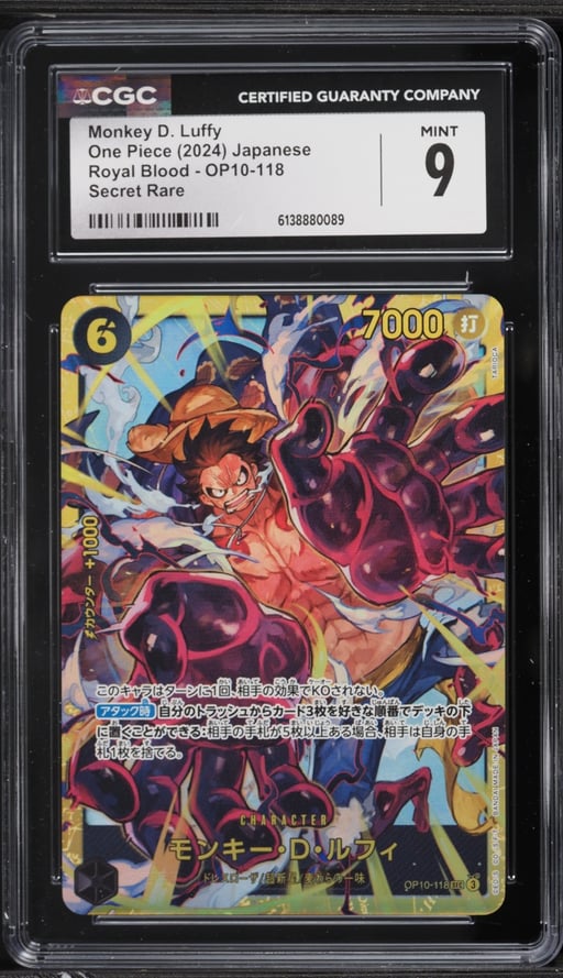 2024 One Piece Japanese Royal Blood SEC Monkey D. Luffy #OP10-118 CGC 9 MINT