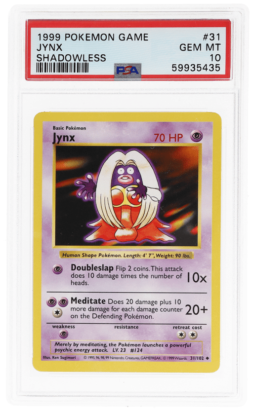 1999 Base Set (Shadowless) English Shadowless Jynx #31 PSA 10