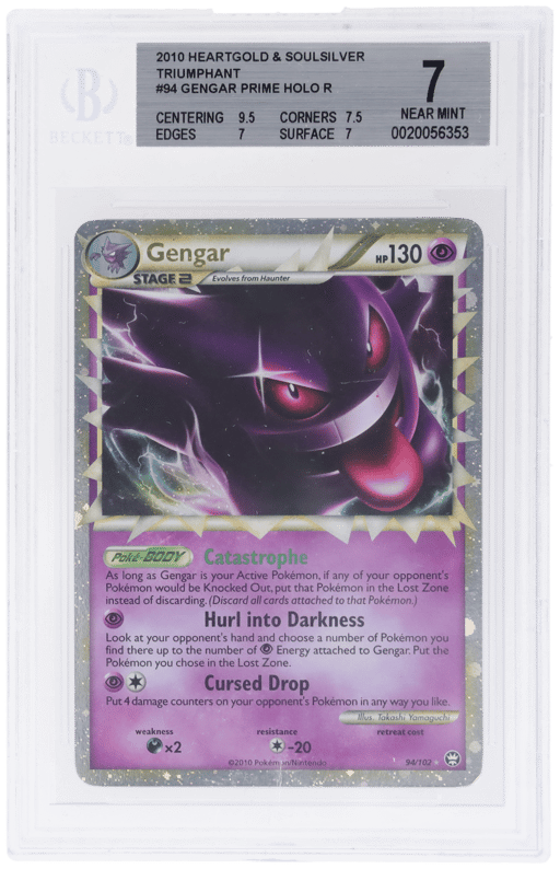 2010 Pokemon Heartgold Soulsilver Triumphant Holo Gengar #094 BGS 7
