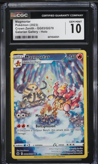 2023 Pokemon SWSH Crown Zenith Full Art Magmortar #GG03 CGC 10 GEM MINT