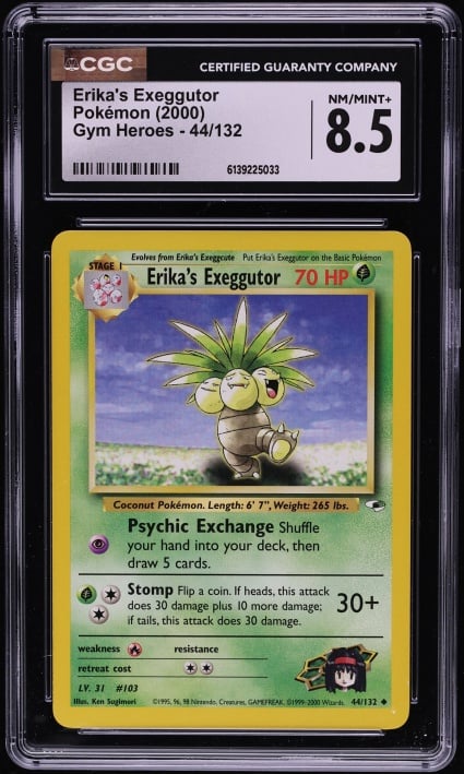 2000 Pokemon Gym Heroes Erika's Exeggutor #44 CGC 8.5 NM-MT+