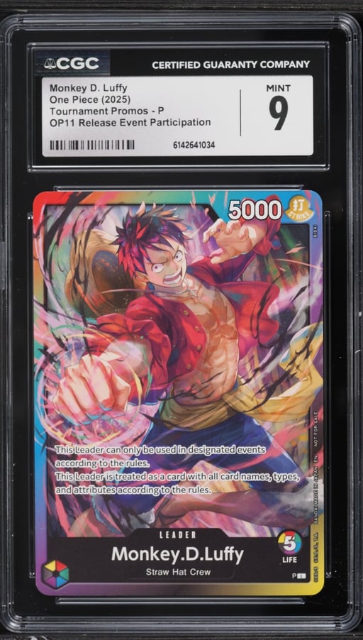 2025 One Piece Promo OP11 Release Event Participation Leader Monkey D. Luffy #P CGC 9 MINT
