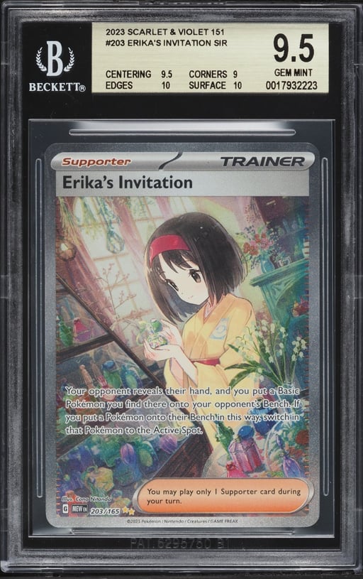 2023 Pokemon Scarlet & Violet 151 SIR Erika's Invitation #203 BGS 9.5 GEM MINT