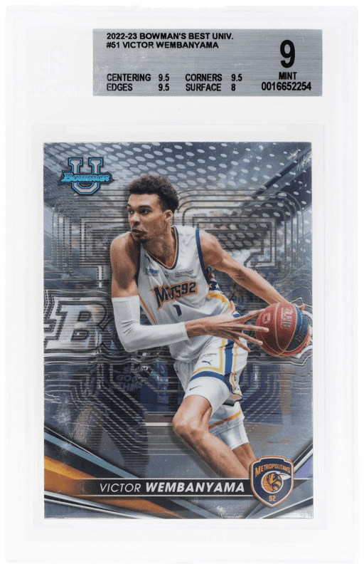 2022 Bowman University Best Refractor Victor Wembanyama #51 BGS 9