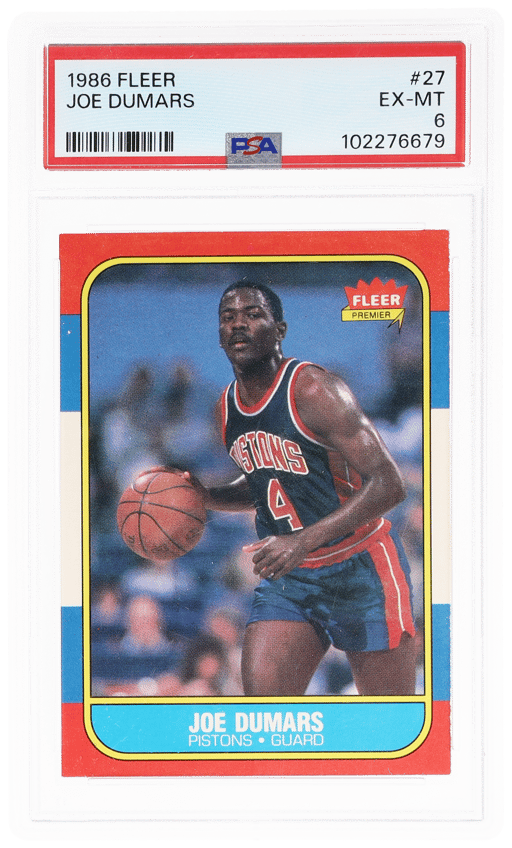 1986 Fleer Joe Dumars #27 PSA 6