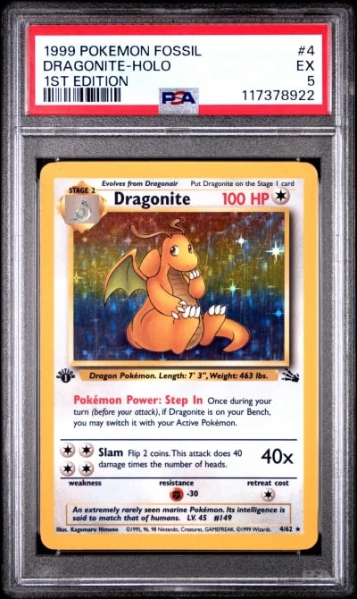 1999 POKEMON FOSSIL 1ST ED #4 DR