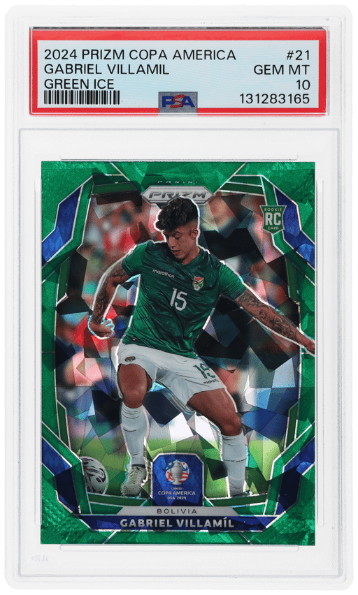 2024 Panini Prizm Conmebol Copa America Green Ice Prizm Gabriel Villamil #21 PSA 10