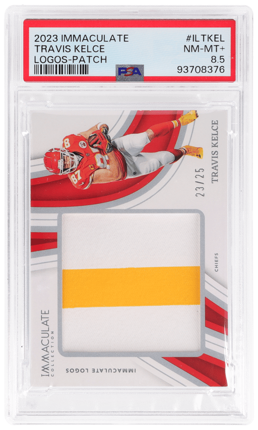 2023 Panini Immaculate Collection Logos Patch Travis Kelce #ILTKEL 23/25 PSA 8.5