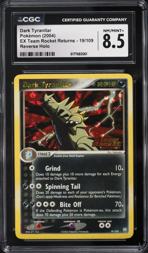 2004 Pokemon EX Team Rocket Returns Reverse Holo Dark Tyranitar #19 CGC 8.5 NM-MT+