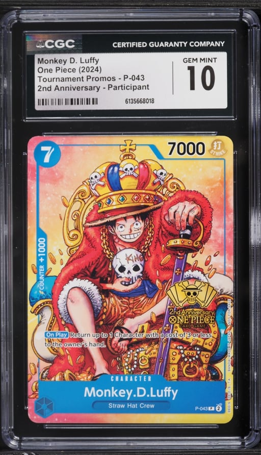 2024 One Piece Promo 2nd Anniversary Participation Monkey D. Luffy #P-043 CGC 10 GEM MINT