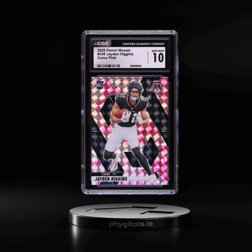 2025 Panini Mosaic Camo Pink Jayden Higgins ROOKIE #346 CGC 10 GEM MINT