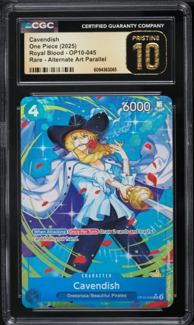 2025 One Piece Royal Blood Alt Art Parallel Cavendish #OP10-045 CGC 10 PRISTINE