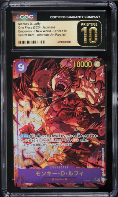 2024 One Piece Japanese A New Emperor Alt Art Monkey D. Luffy #OP09-119 CGC 10 PRISTINE