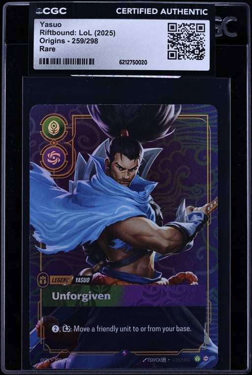 2025 Riftbound League Of Legends LoL Origins Yasuo #259 CGC AUTH