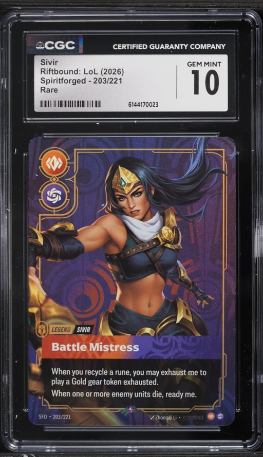 2026 Riftbound League Of Legends Spiritforged Sivir #203 CGC 10 GEM MINT