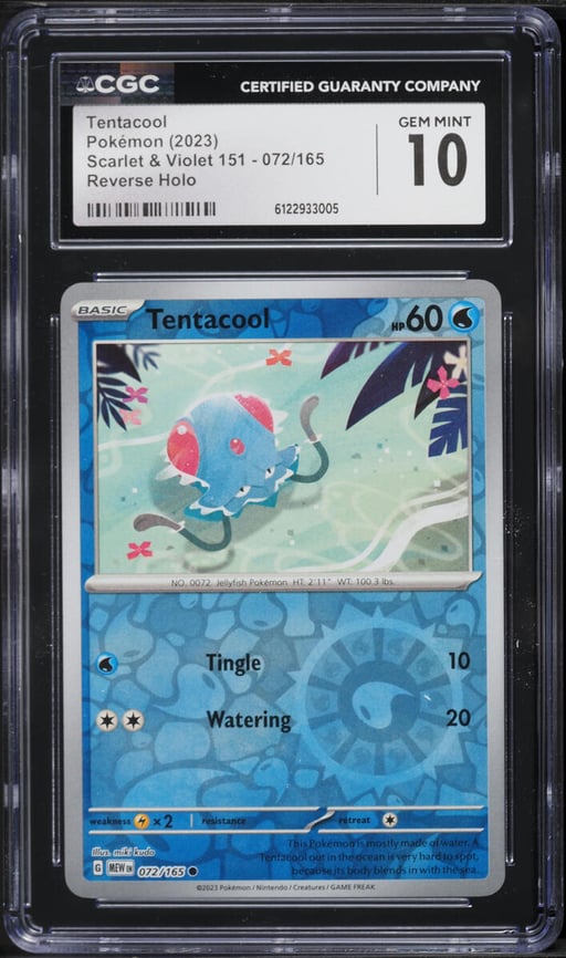 2023 Pokemon Scarlet & Violet 151 Reverse Holo Tentacool #072 CGC 10 GEM MINT