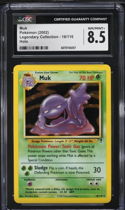 2002 Pokemon Legendary Collection Holo Muk #16 CGC 8.5 NM-MT+