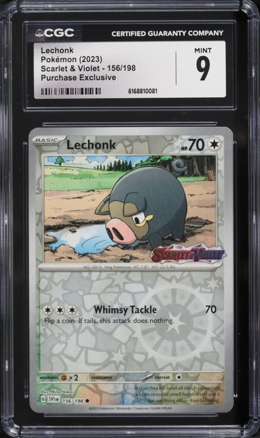 2023 Pokemon Scarlet & Violet Purchase Exclusive Lechonk #156 CGC 9 MINT