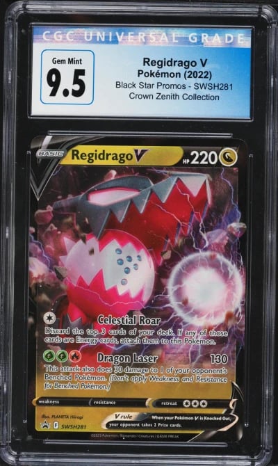 2022 Pokemon Sword & Shield Promo Crown Zenith Collection Regidrago V #SWSH281 CGC 9.5 GEM MINT