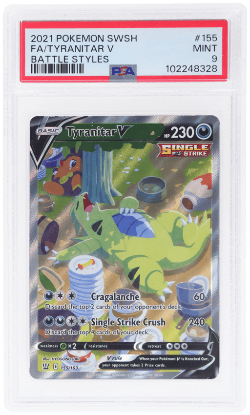 2021 Pokemon Sword and Shield Battle Styles Tyranitar V #155 PSA 9