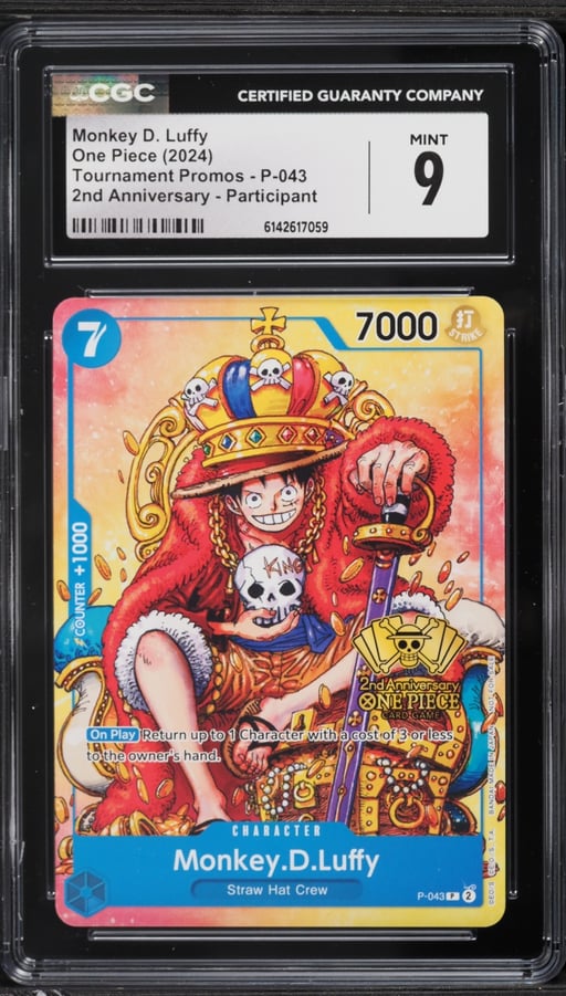 2024 One Piece Promo 2nd Anniversary Participant Monkey D. Luffy #P-043 CGC 9 MINT