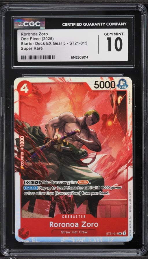 2025 One Piece Starter Deck EX Gear 5 SR Roronoa Zoro #ST21-015 CGC 10 GEM MINT
