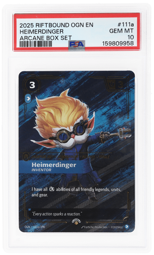 2025 Riftbound League of Legends Origins Arcane Box Set Heimerdinger #111a PSA 10