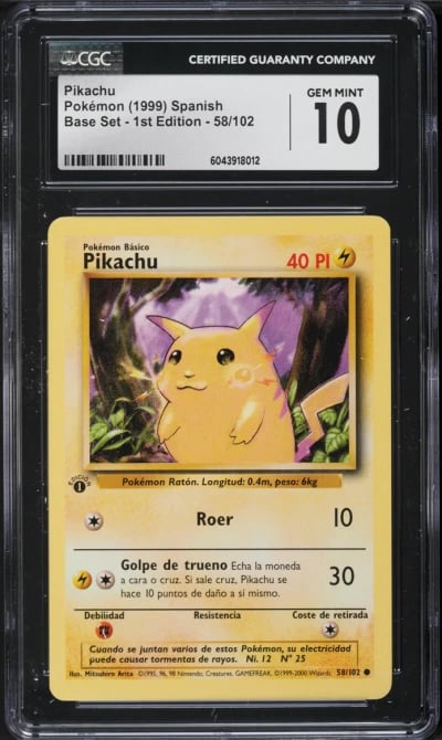 1999 Pokemon Spanish Base Set 1s