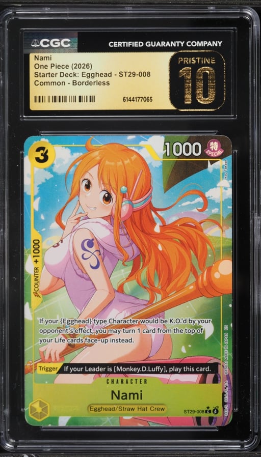 2026 One Piece Starter Deck Egghead Borderless Alt Art Nami #ST29-008 CGC 10 PRISTINE