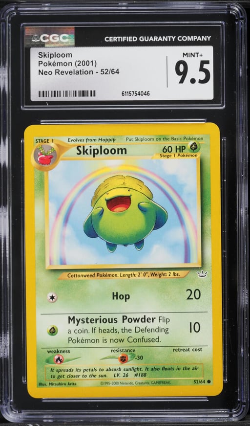 2001 Pokemon Neo Revelation Unlimited Skiploom #52 CGC 9.5 MINT+