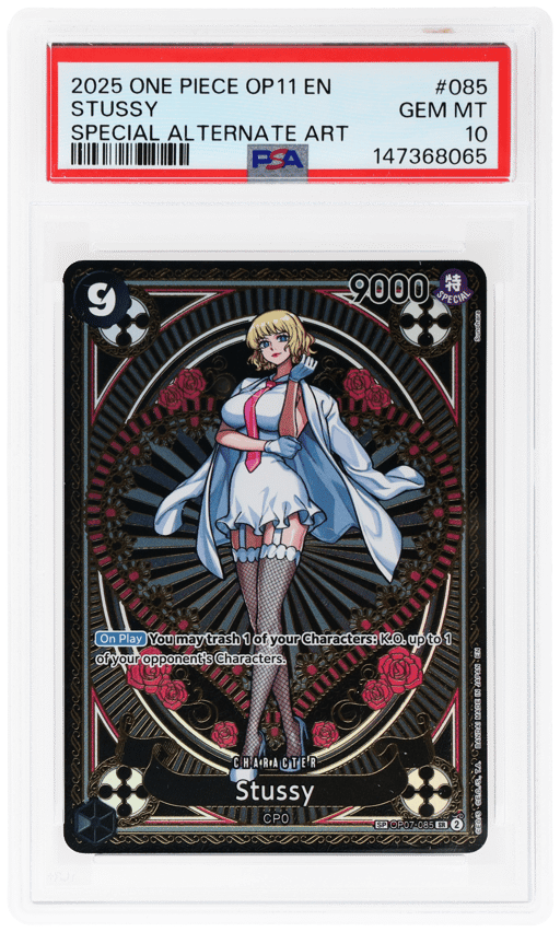 2025 One Piece A Fist of Divine Speed Special Alternate Art Stussy #OP07085 PSA 10