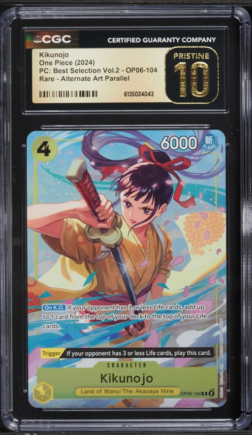 2024 One Piece Premium Collection Best Selection Volume 2 Alt Art Kikunojo #OP06-104 CGC 10 PRISTINE
