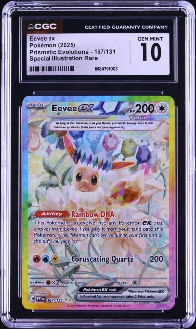 2025 Pokemon SV Prismatic Evolutions SIR Eevee EX #167 CGC 10 GEM MINT