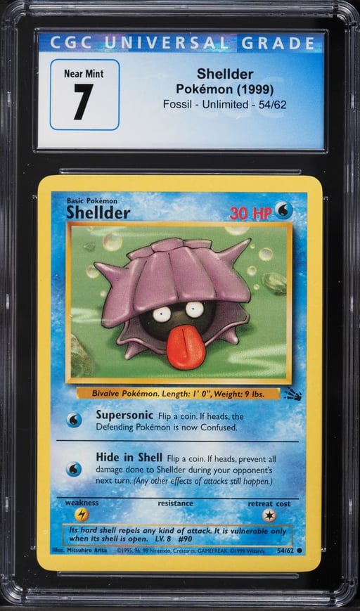 1999 Pokemon Fossil Shellder #54 CGC 7 NRMT