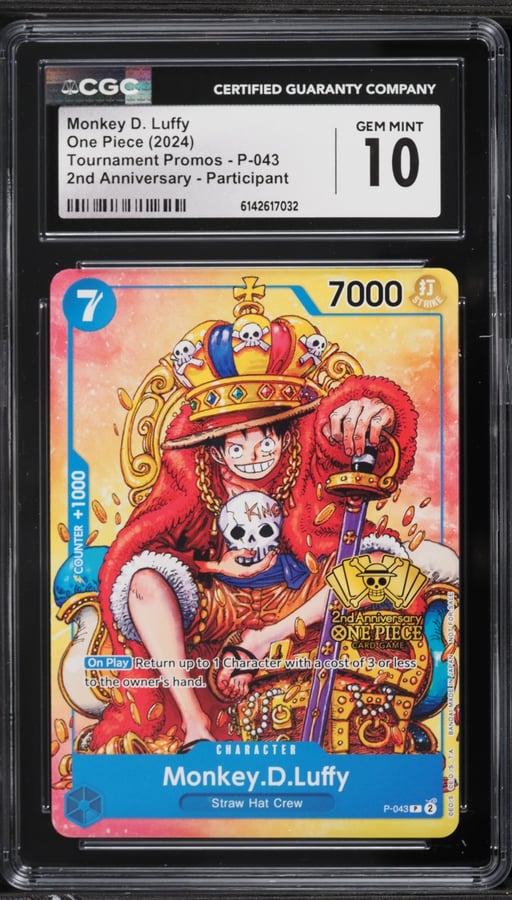 2024 One Piece Promo 2nd Anniversary Participant Monkey D. Luffy #P-043 CGC 10 GEM MINT