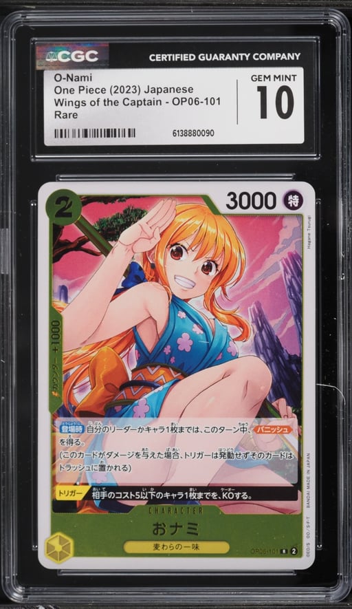 2023 One Piece Japanese Wings Of The Captain O-Nami #OP06-101 CGC 10 GEM MINT