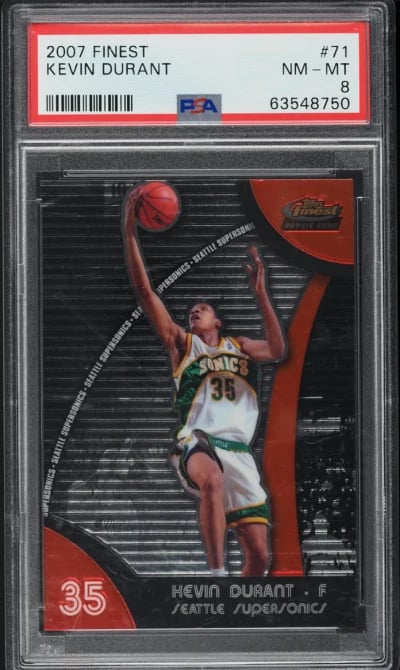 2007 Finest Basketball Kevin Durant ROOKIE #71 PSA 8 NM-MT