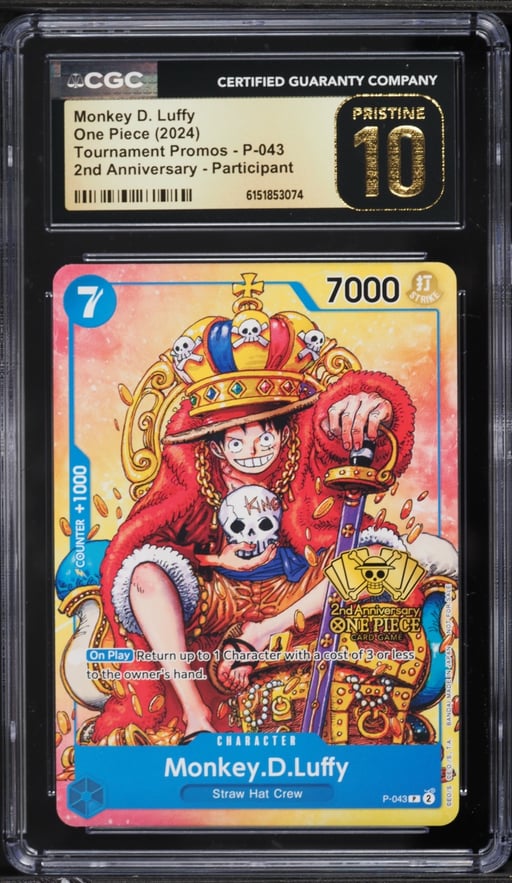 2024 One Piece Promo 2nd Anniversary Participant Monkey D. Luffy #P-043 CGC 10 PRISTINE