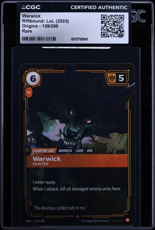 2025 Riftbound League Of Legends LoL Origins Warwick #159 CGC AUTH