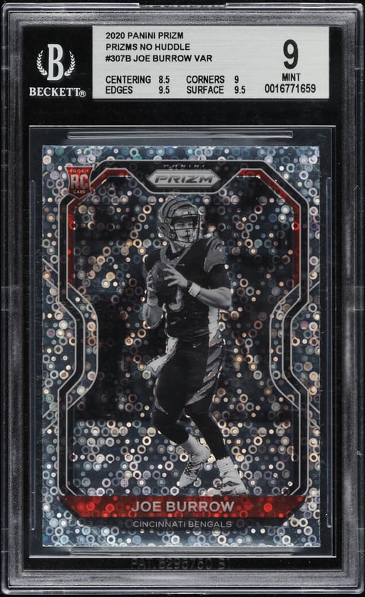 2020 Panini Prizm Variation No Huddle Joe Burrow ROOKIE #307 BGS 9 MINT