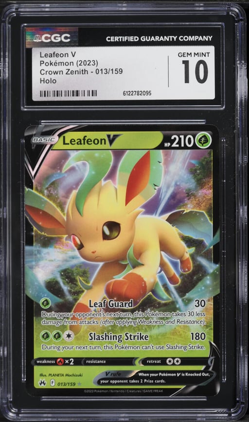 2023 Pokemon Sword & Shield Crown Zenith Leafeon V #13 CGC 10 GEM MINT