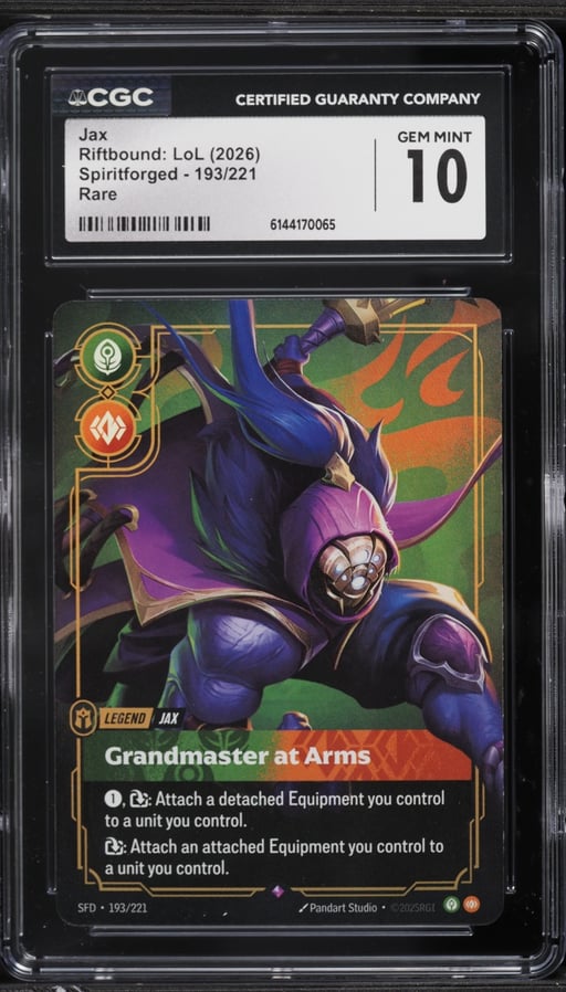 2026 Riftbound League Of Legends Spiritforged Jax #193 CGC 10 GEM MINT