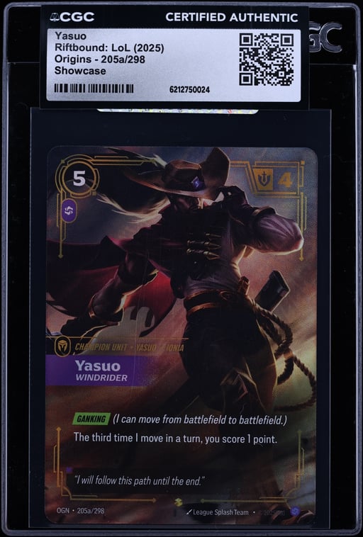 2025 Riftbound League Of Legends LoL Origins Yasuo #205a CGC AUTH