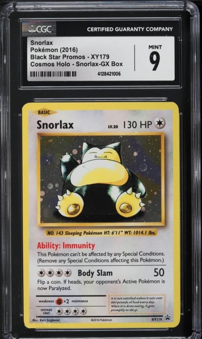 2016 Pokemon XY Black Star Promo GX Box Cosmos Holo Snorlax #179 CGC 9 MINT