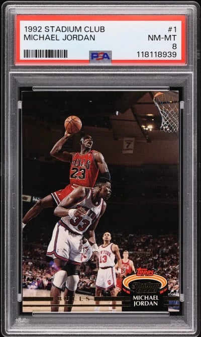 1992 Stadium Club Basketball Michael Jordan #1 PSA 8 NM-MT
